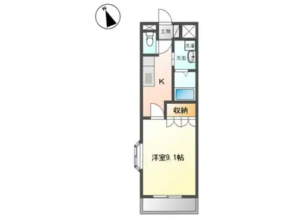 POLARIS(1K/1階)の間取り写真