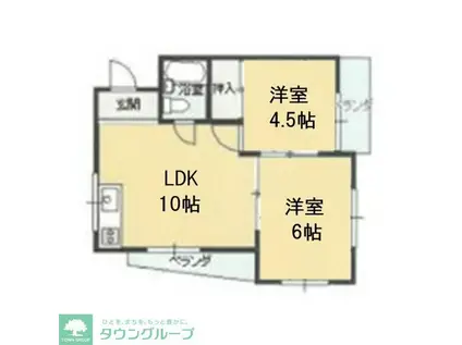 リアルスクエア水城公園(2DK/1階)の間取り写真