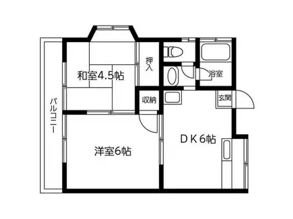 パレットハウス(2DK/2階)の間取り写真