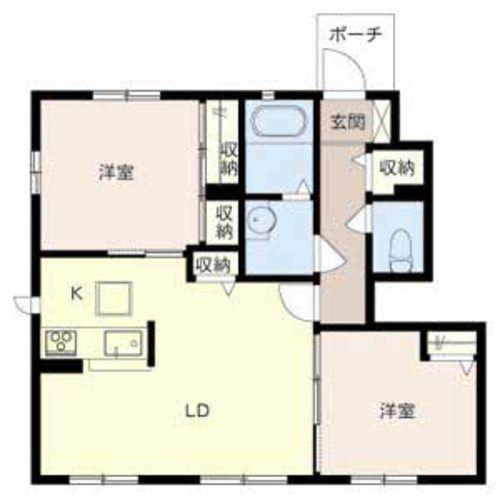 アパーゼ英賀(2LDK/1階)の間取り写真
