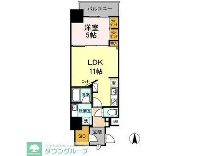 ダイワシティー大須(1LDK/6階)の間取り写真
