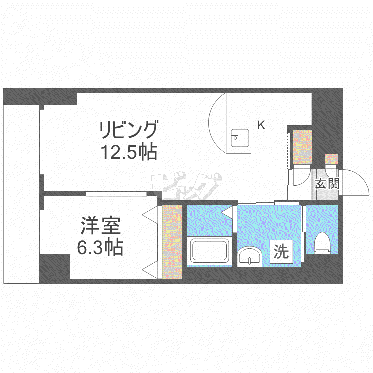 クレア西野(1LDK/9階)の間取り写真
