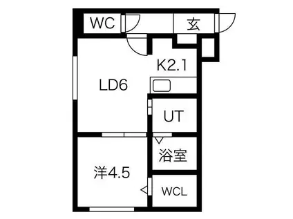 SKY CREST(1LDK/4階)の間取り写真