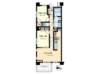 ブランズ碑文谷 312号(2LDK/3階)の間取り写真