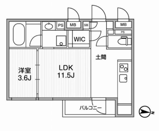 GRANDUO荻窪(1LDK/1階)の間取り写真
