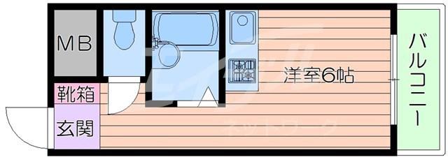岸部三愛ハイツ(ワンルーム/3階)の間取り写真