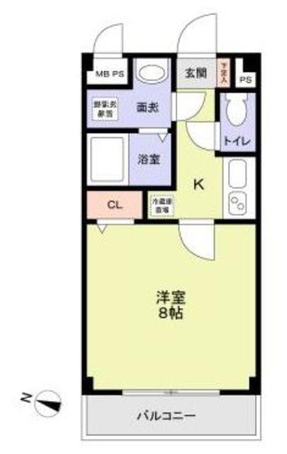 リアーレ蕨(1K/3階)の間取り写真