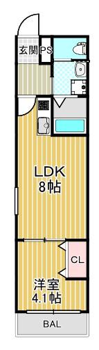 KS ノース PLASE(1LDK/3階)の間取り写真