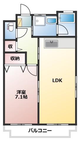 パミドール櫻井(1LDK/2階)の間取り写真