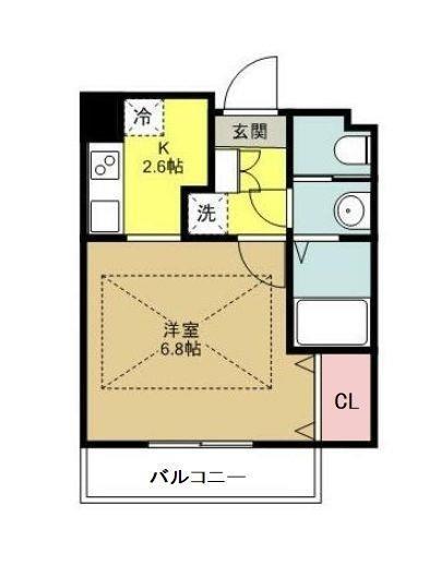 HF仙台レジデンスイースト(1K/6階)の間取り写真