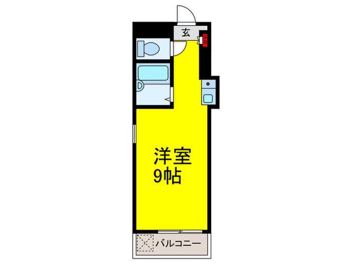 ロックブリッジハイツ(ワンルーム/3階)の間取り写真