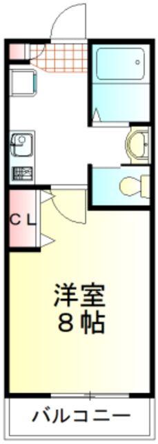 キャメル川越久保町(1K/1階)の間取り写真