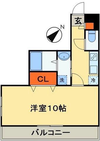 アンブラッセ新検見川(1K/3階)の間取り写真