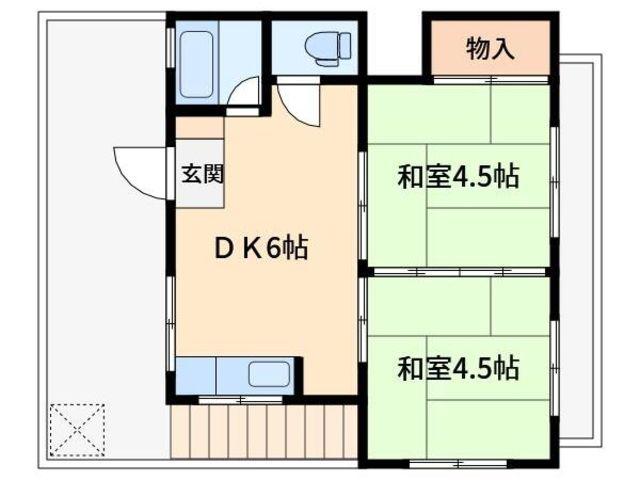 和田ハイツ(2DK/2階)の間取り写真