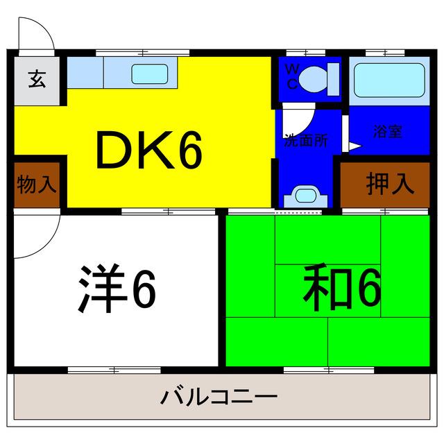 イータウン松茂(2DK/2階)の間取り写真