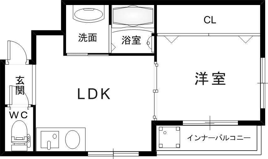 サンビルダー大日通(1LDK/2階)の間取り写真