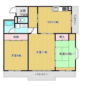 エヌマンション(3LDK/3階)の間取り写真