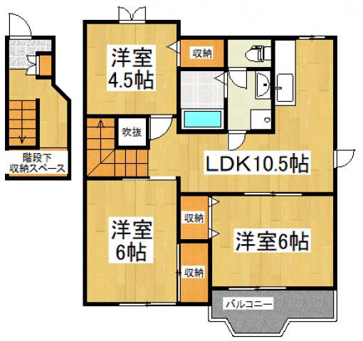 ツインズ ラフィネ(3LDK/2階)の間取り写真