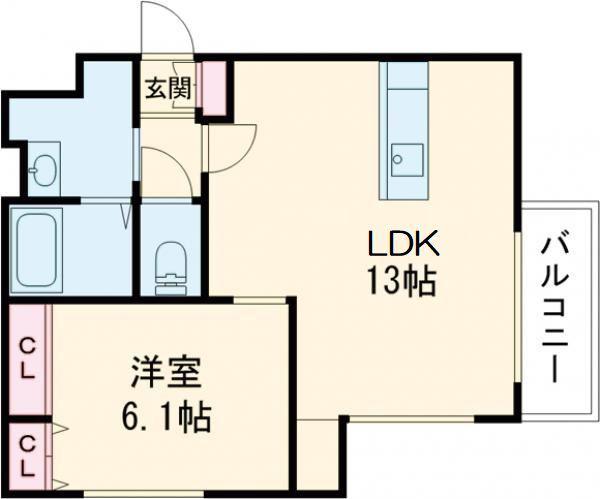 クレール参番館(1LDK/2階)の間取り写真