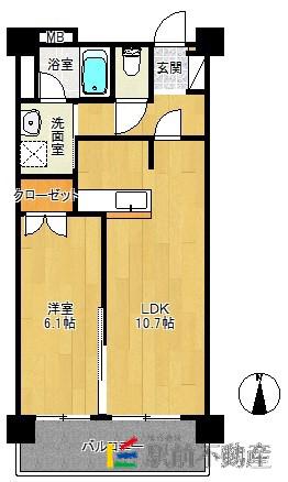 I・T・R(1LDK/5階)の間取り写真