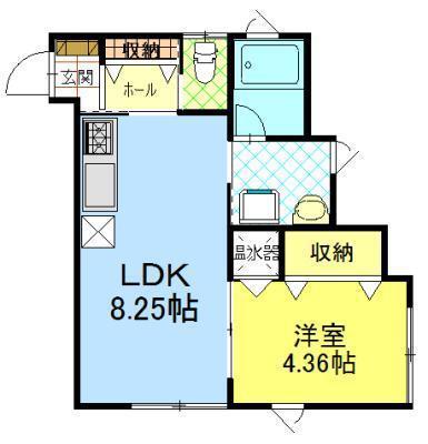 クレール保戸野(1LDK/2階)の間取り写真