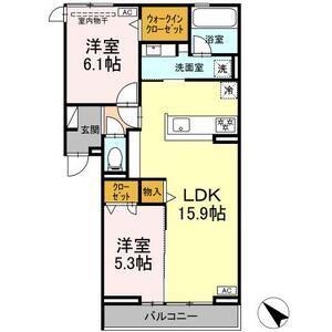 セレーノ北安東 A棟(2LDK/3階)の間取り写真