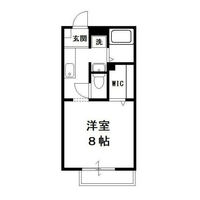 エントピアB(1K/1階)の間取り写真