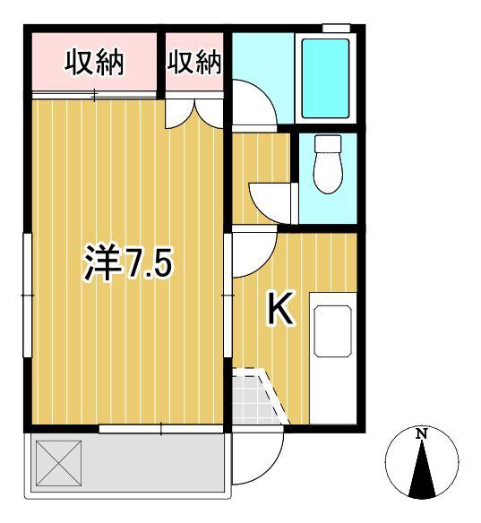 メゾンスズキ(1K/1階)の間取り写真