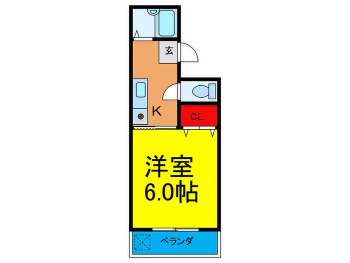 中山マンション(1K/2階)の間取り写真