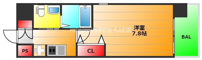 W-STYLE北浜(1K/2階)の間取り写真