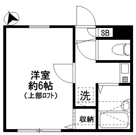 メゾン・飛鳥(1K/2階)の間取り写真