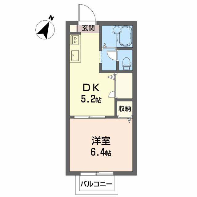 ディアス住吉(1DK/2階)の間取り写真