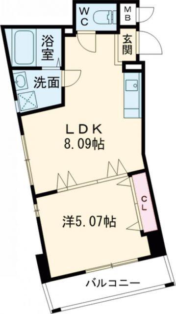 COURT HOUSE(1LDK/3階)の間取り写真