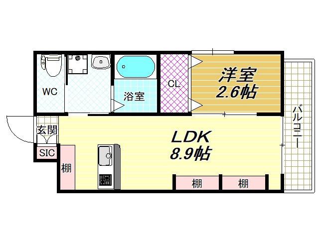 エヌエムキャトフヴァンオンズ(1LDK/3階)の間取り写真