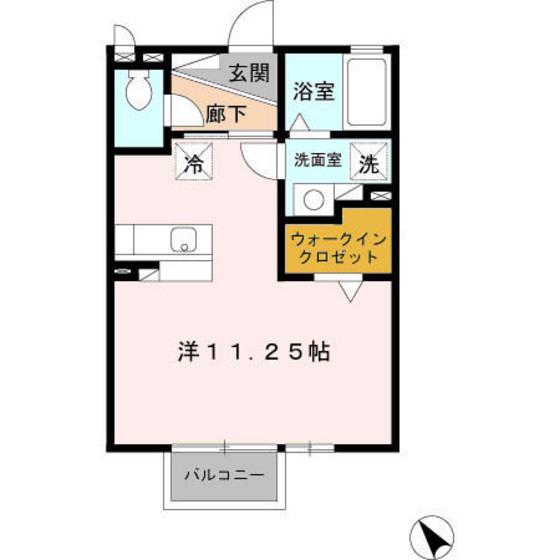 エスパシオ(ワンルーム/2階)の間取り写真