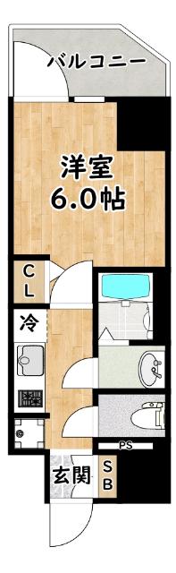 プレサンス塚本ベラビィ(1K/2階)の間取り写真