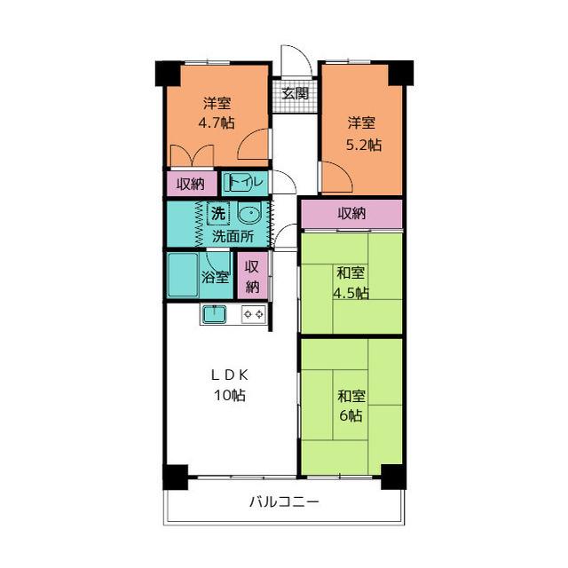 メゾンミタ(4LDK/2階)の間取り写真