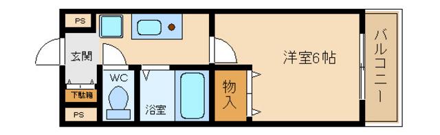 アントワープなかもず(1K/4階)の間取り写真
