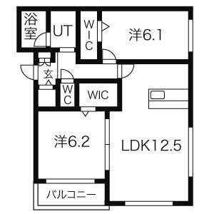 VERANO(2LDK/3階)の間取り写真