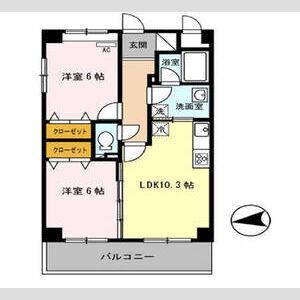 ヌカタコルンイースト(2LDK/3階)の間取り写真