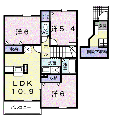 ベルアンジュ(3LDK/2階)の間取り写真