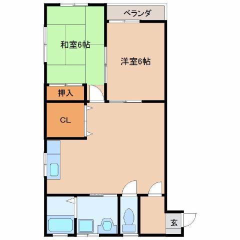 スコラコート(2LDK/1階)の間取り写真