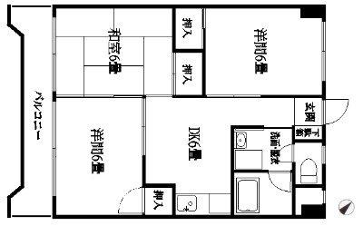 エレガント谷山(3DK/3階)の間取り写真