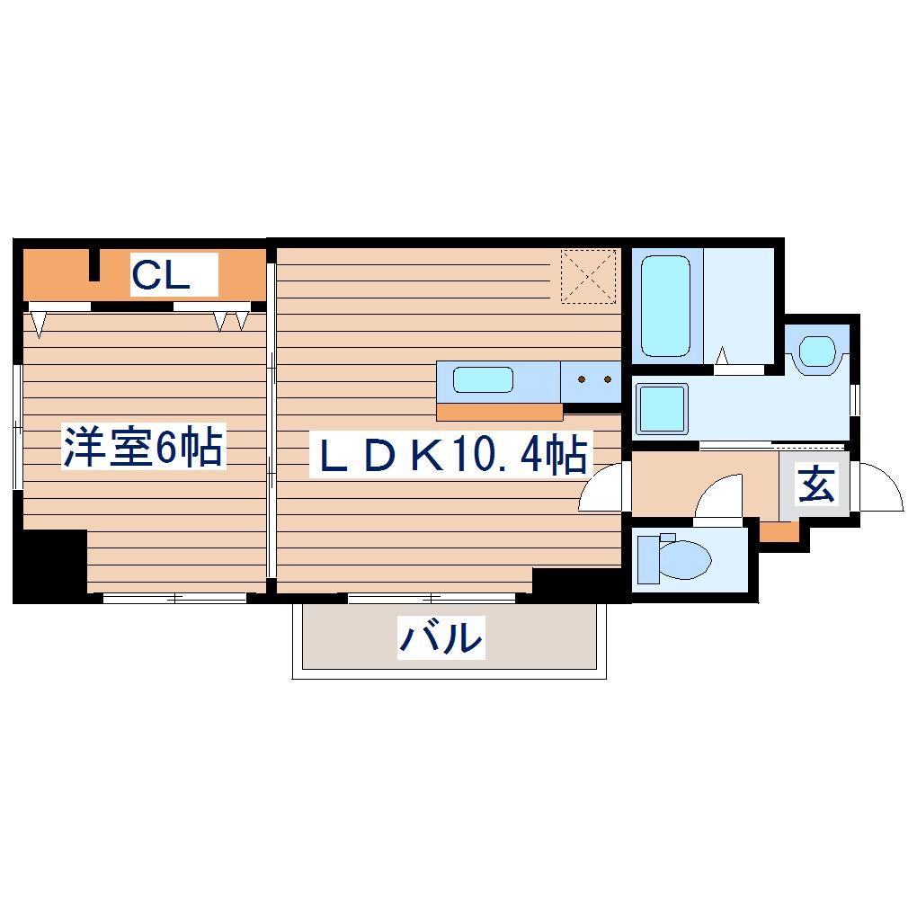 けやき仙台東口ビル(1LDK/3階)の間取り写真