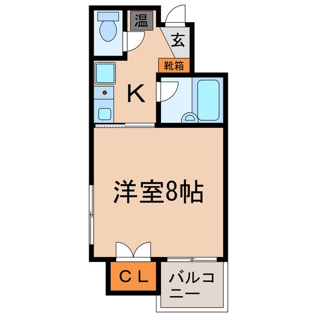 モワ鳥居松(1K/2階)の間取り写真