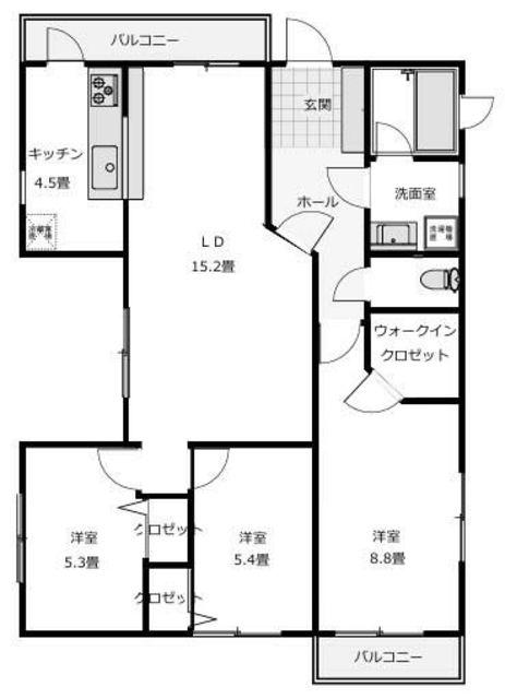 フルール目白(3LDK/3階)の間取り写真