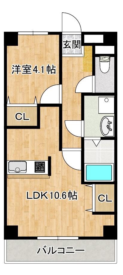 ハイツISEKI(1LDK/1階)の間取り写真