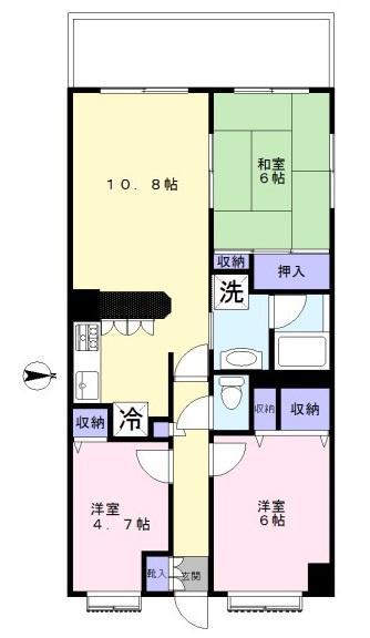 プレステート石川台(3LDK/2階)の間取り写真