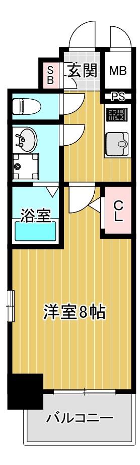 エスリード大阪グランフォート(1K/7階)の間取り写真