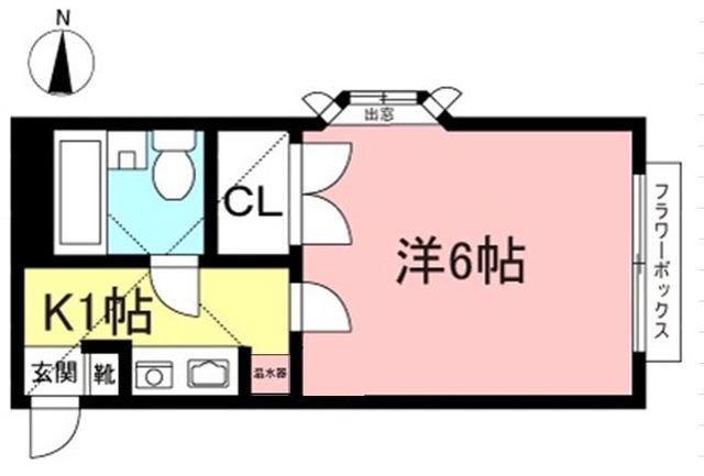 アールスコート(1K/2階)の間取り写真